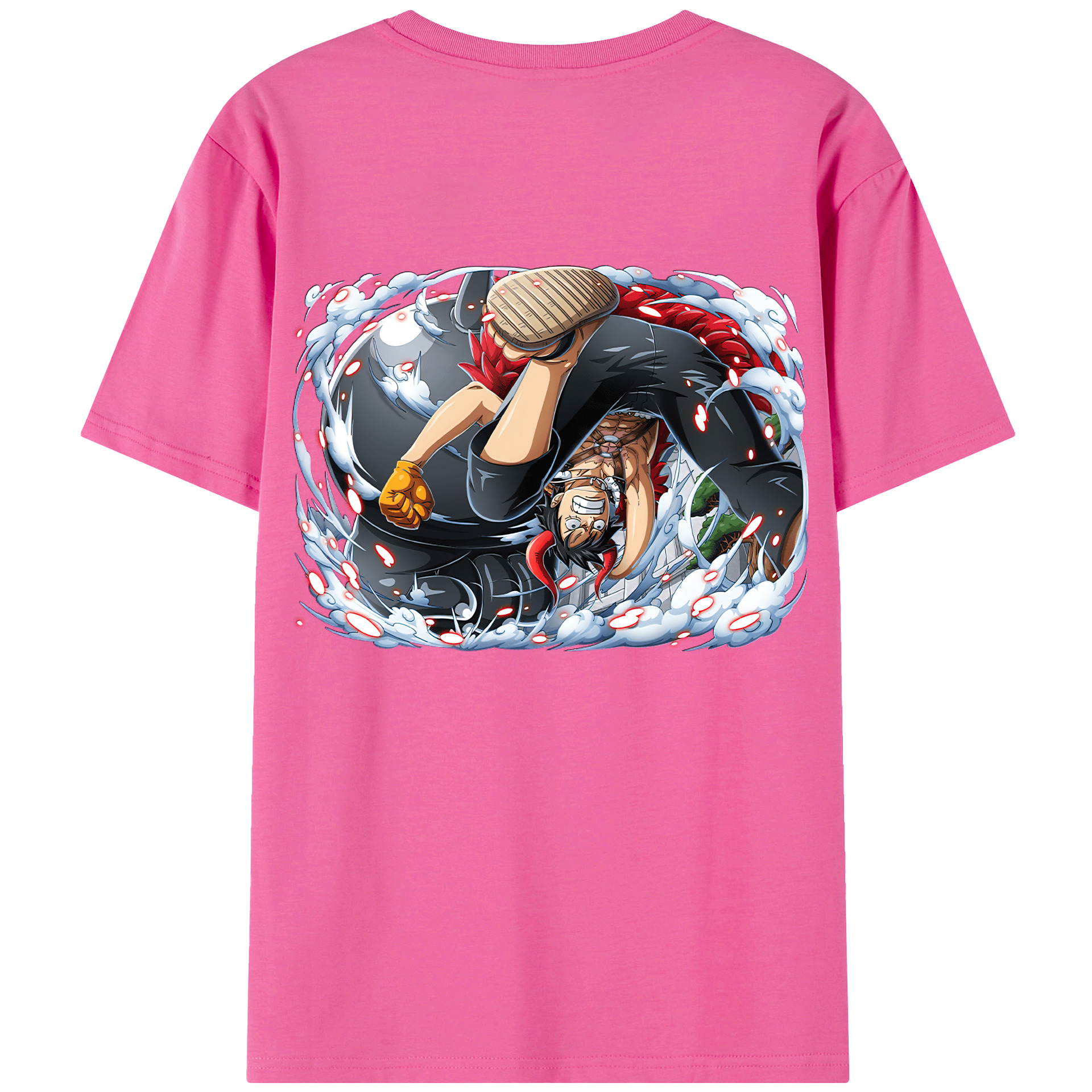 ワンピース モンキー・D・ルフィ ONE PIECE Monkey D. Luffy レディース半袖Tシャツ(バックプリント)